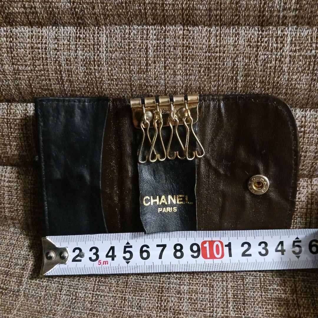 マーフィーCHANEL ブラックレザー キーケース