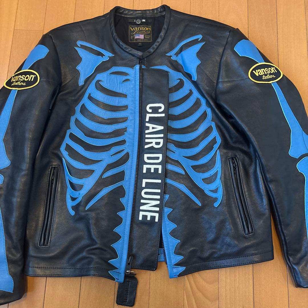 登坂広臣着用　vanson× clair de lune ボーンレザージャケット