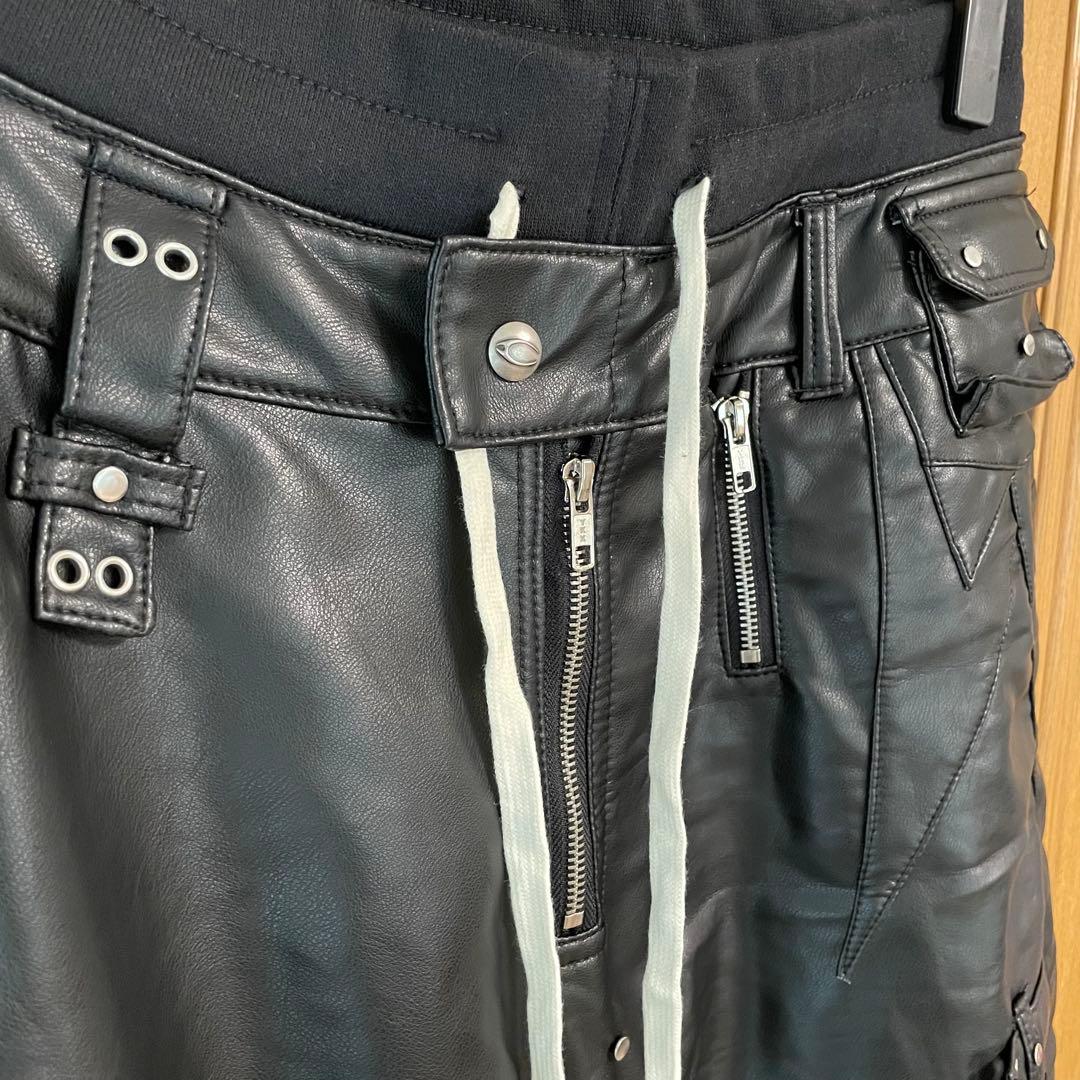 【新品】COZY WORLDWIDE コジーワールドワイドレザーカーゴパンツ S