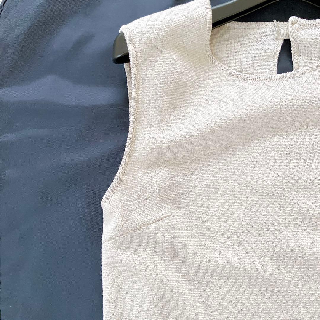 専用✨フォクシー レイヤードワンピース リネンキャンドル ベージュニット 38