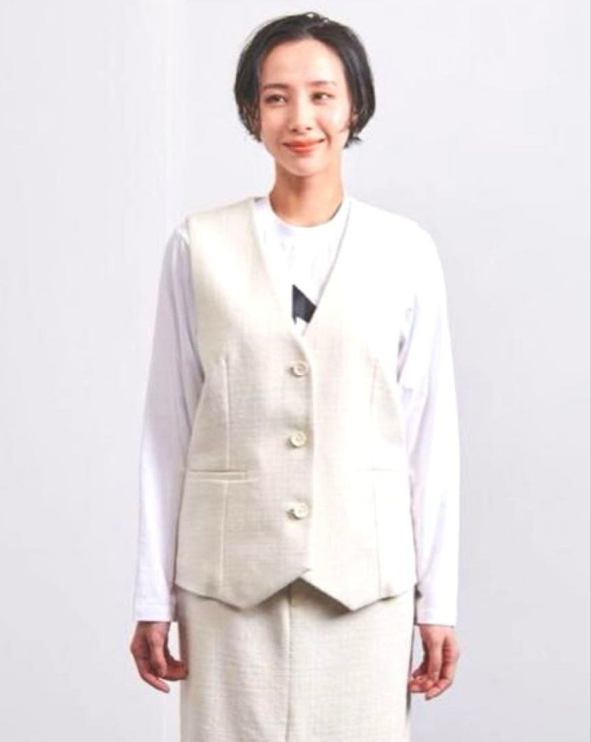 【美品/UNITED ARROWS】c/p vネック ボタンベストw