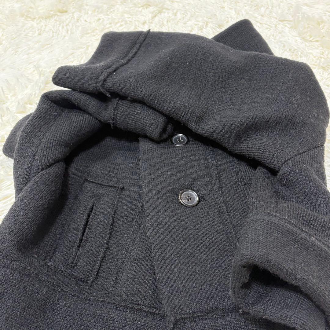 ワイズ　Y‘s 短丈　ウール　厚手　カーディガン　2 M 黒　ハイネック