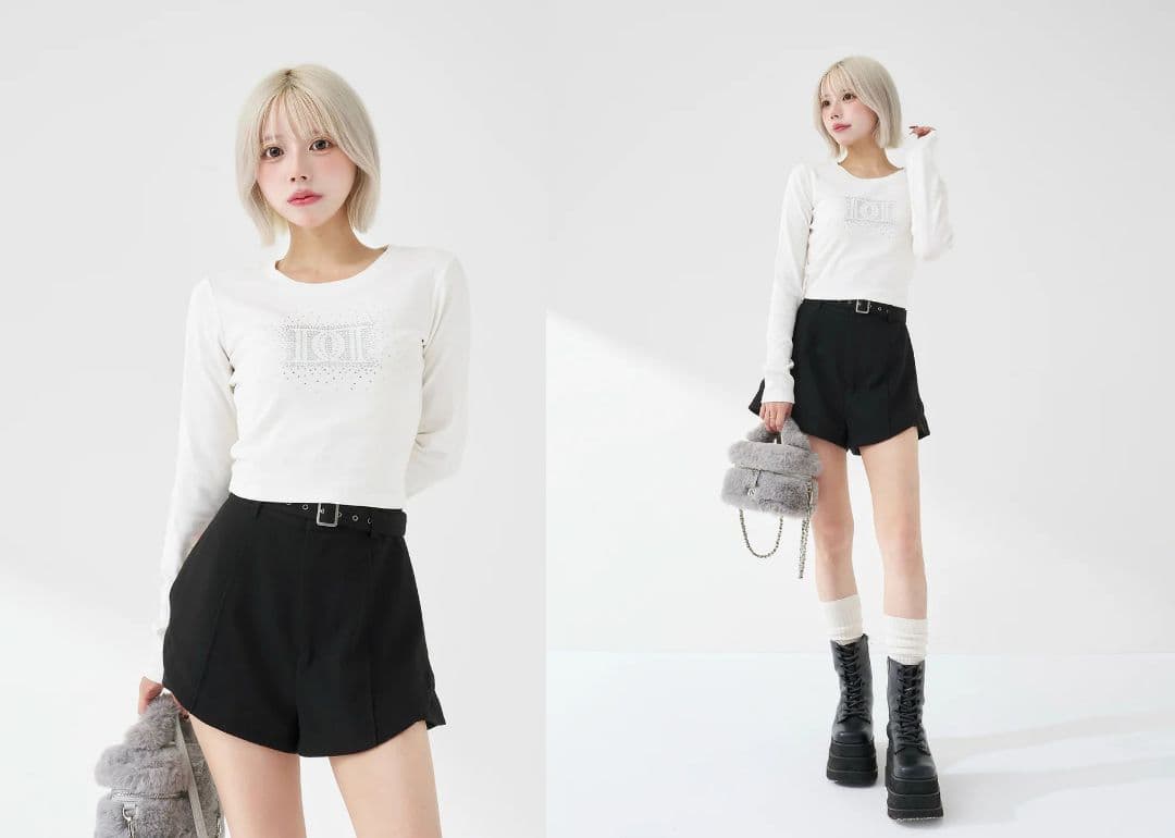 ダーリッチ darich シャイニーDDロゴコンパクトロングTシャツ ホワイト