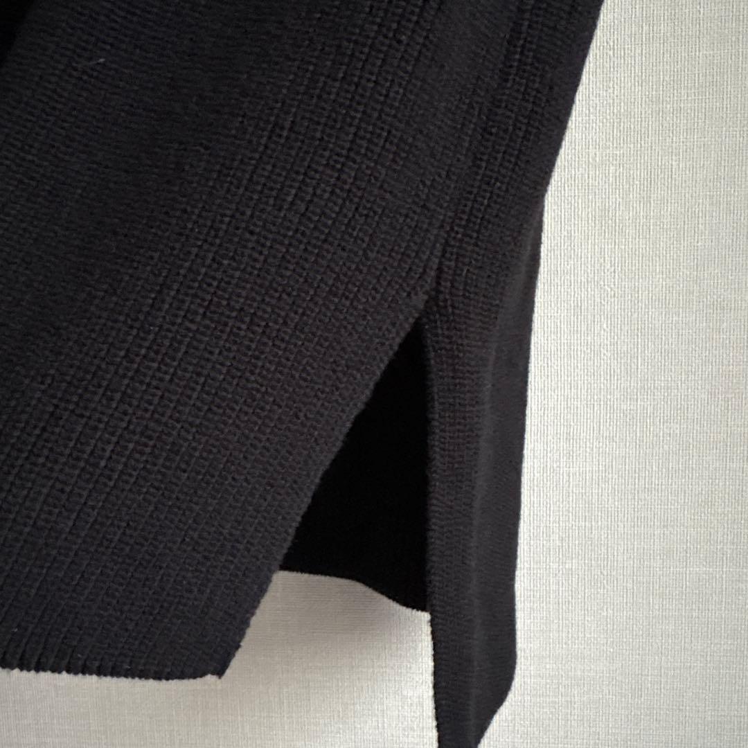 かぐれ　コットンニットベスト　黒　ブラック