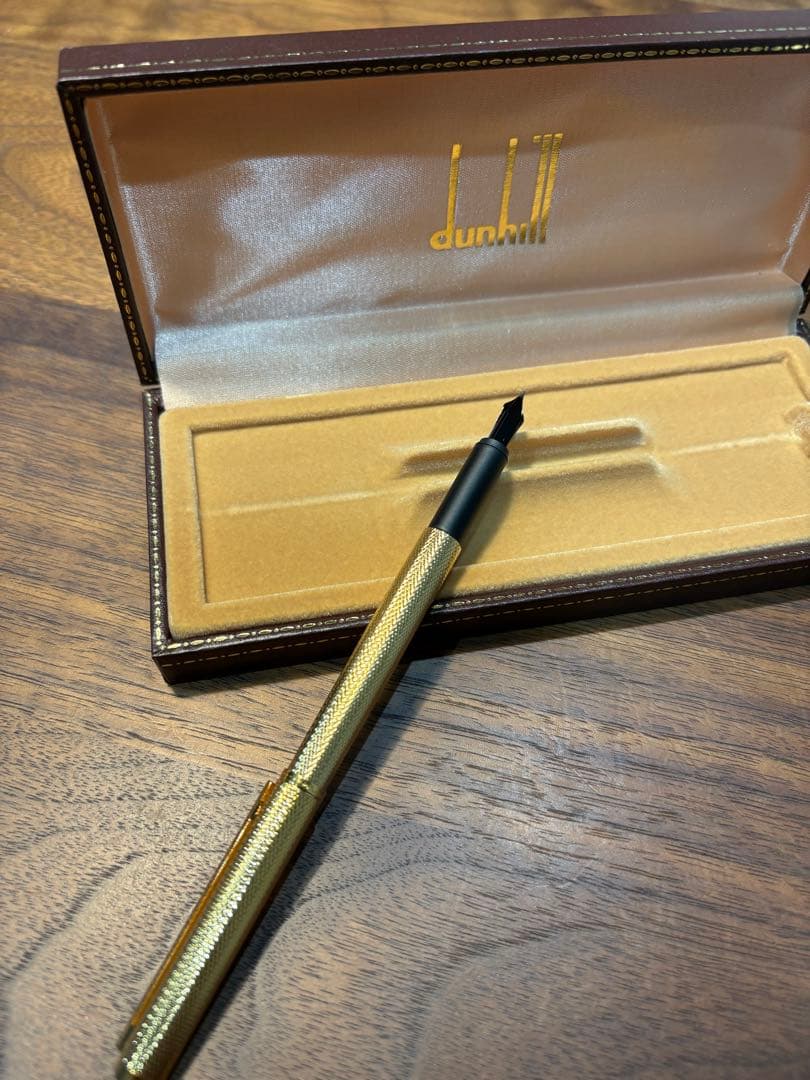 【美品】dunhill ダンヒル ゴールド 万年筆 インク付き