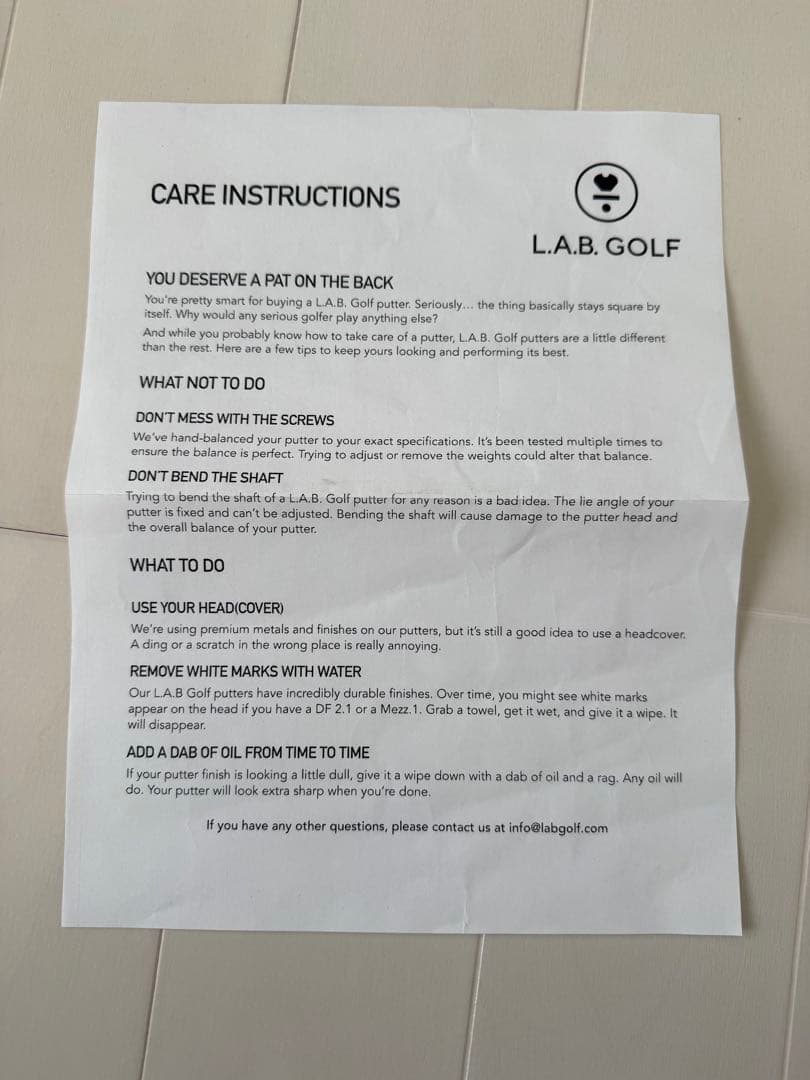 L.A.B. GOLF MEZZ.1 レフティカスタムオーダーパター