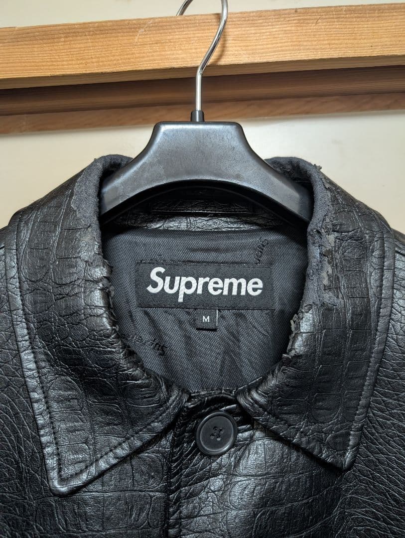 ジャケット・アウター Supreme 22ss Faux Croc Car Coat Black