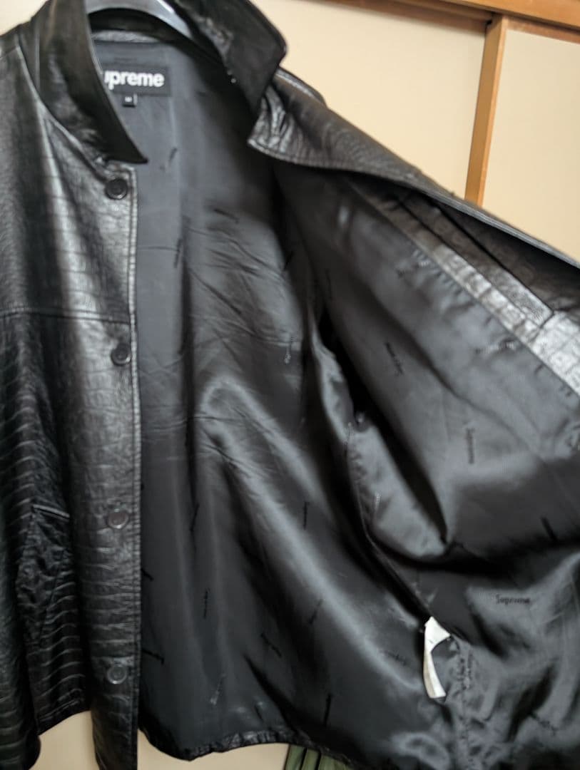 ジャケット・アウター Supreme 22ss Faux Croc Car Coat Black