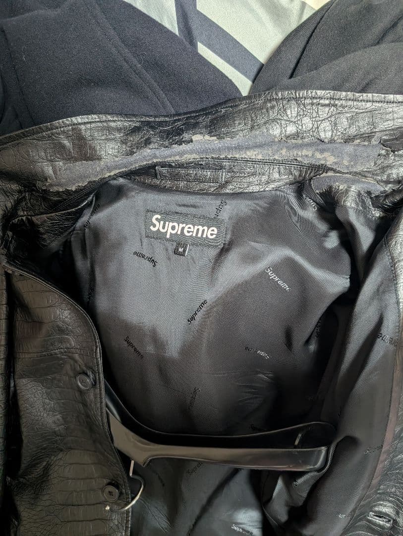 ジャケット・アウター Supreme 22ss Faux Croc Car Coat Black