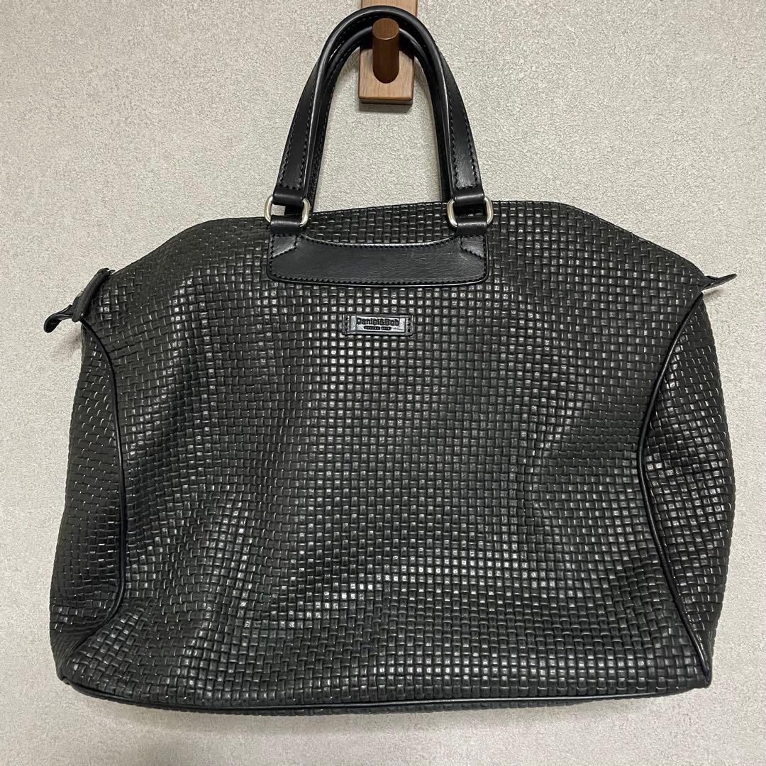 ダニエル＆ボブ イントレチャート ハンドバッグ　トート　ボストン　ブラック　美品