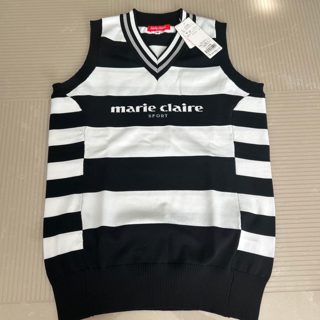 marie claire スポーツ ベスト M 黒/白　定価8,690円