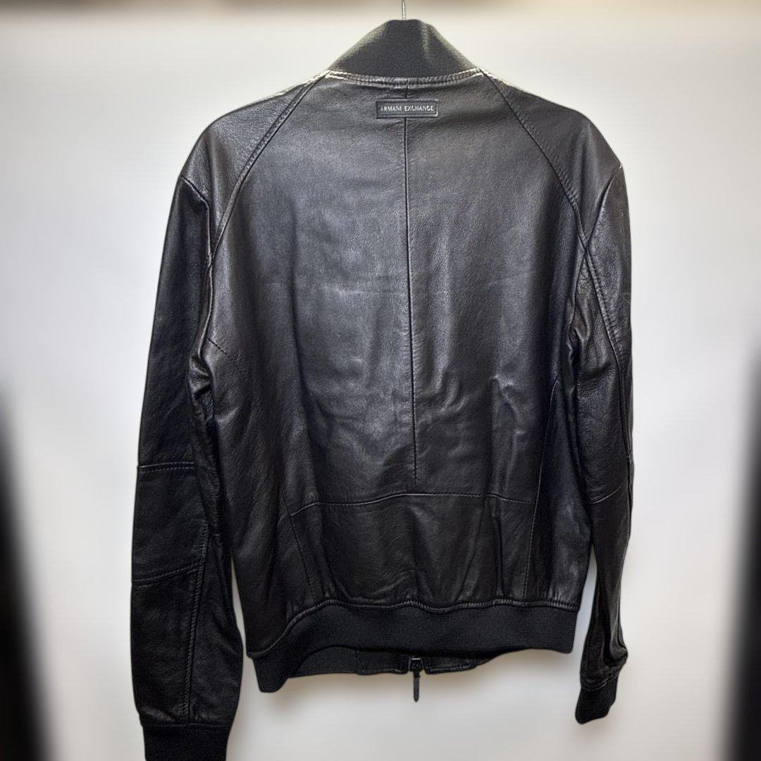 Armani Exchange ブラックレザージャケット　羊皮　n33