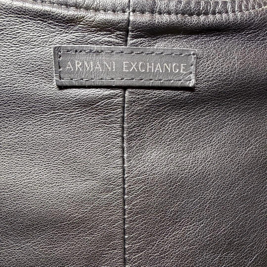 Armani Exchange ブラックレザージャケット　羊皮　n33