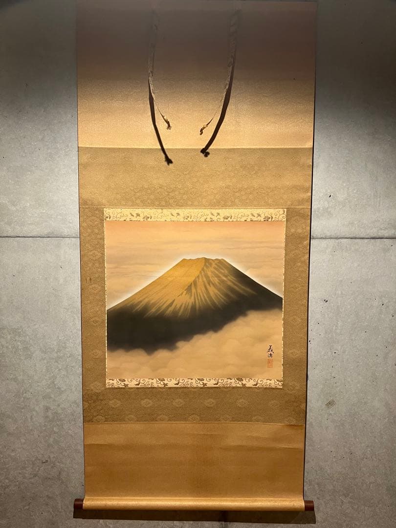 黄金富士 松岡義治 作 掛け軸 掛軸 富士 アート 開運 縁起物 正月