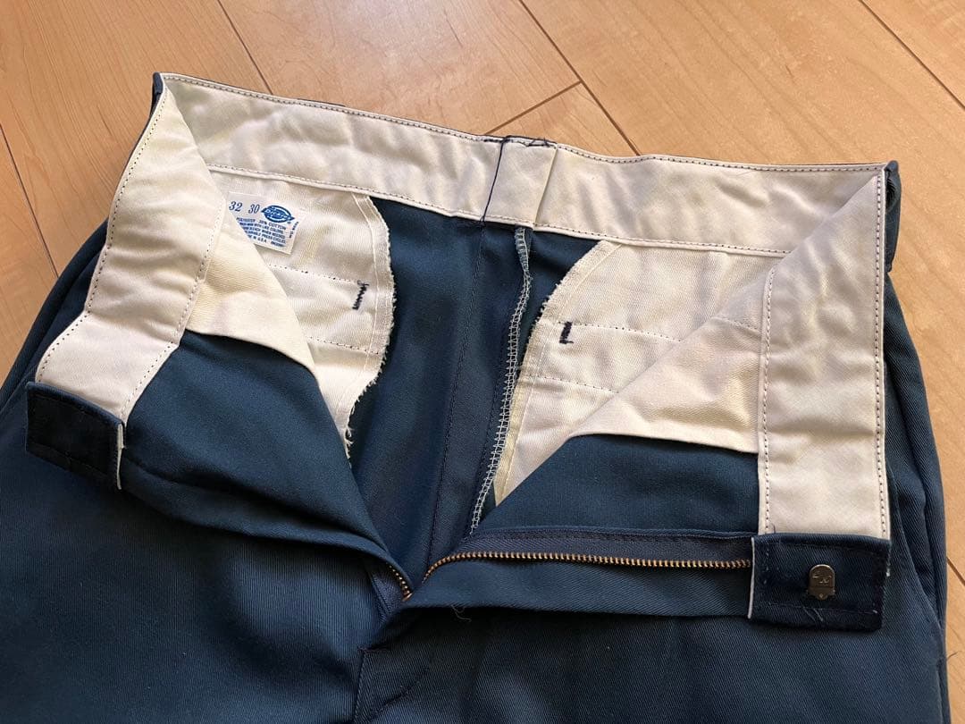 80s USA チビタグ Dickies 874 W32 Navy ワークパンツ
