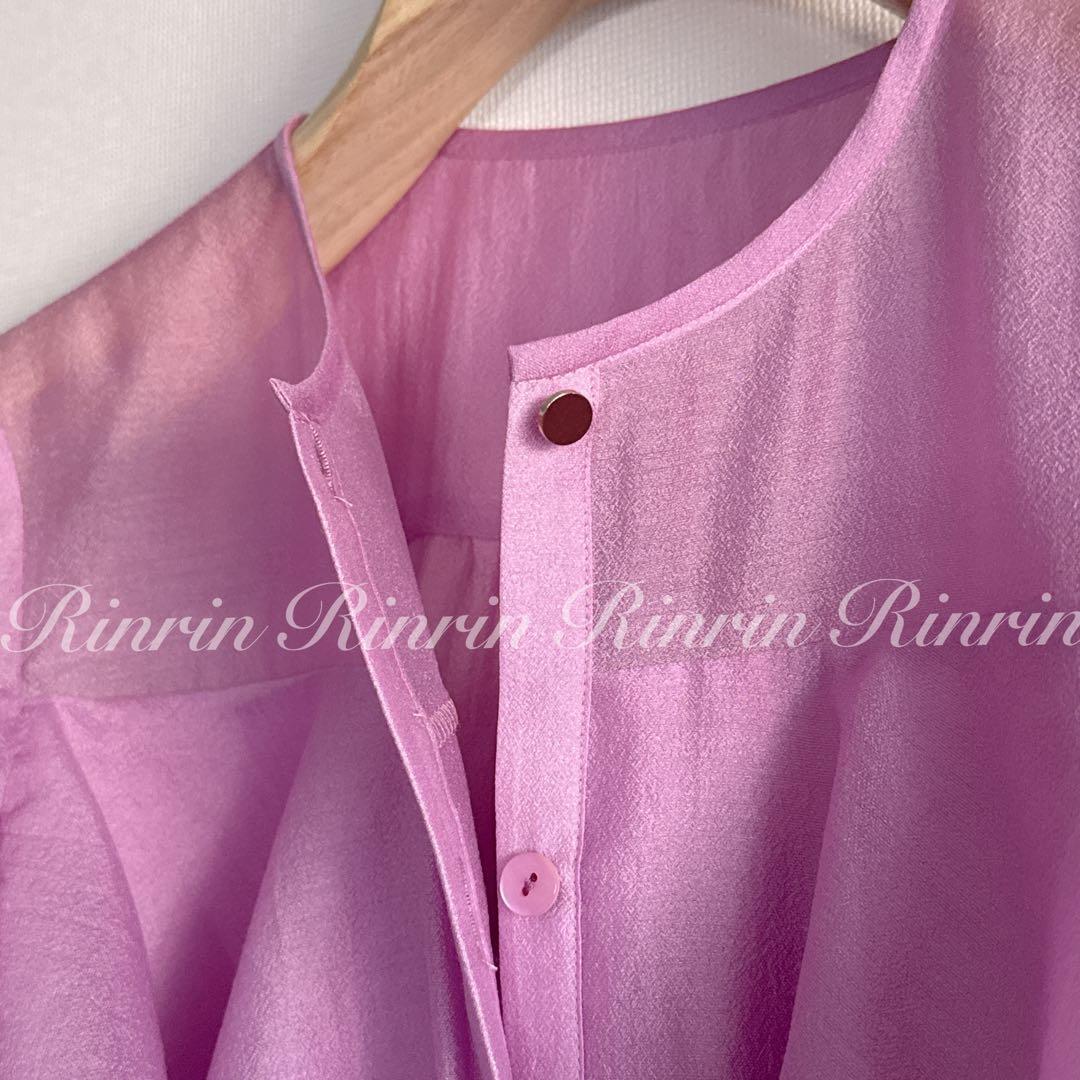 【美品】ANAYI シアーオーガンジーラッフルブラウス 38