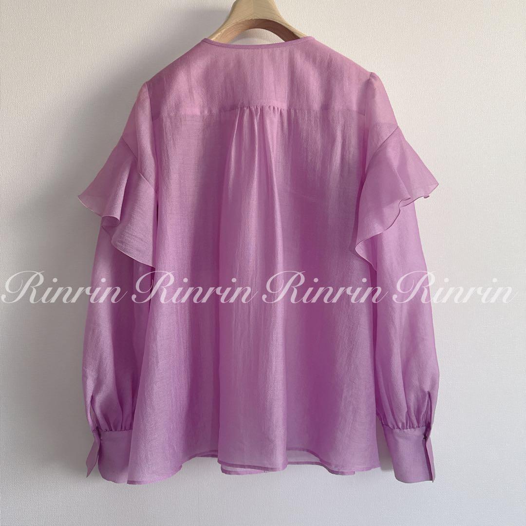 【美品】ANAYI シアーオーガンジーラッフルブラウス 38