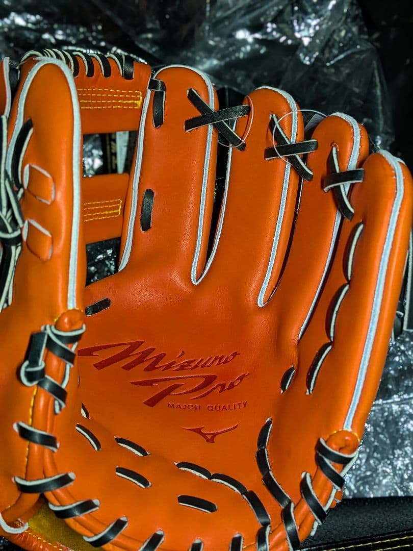 Mizuno Pro 硬式野球グローブ サイズ9 オレンジ