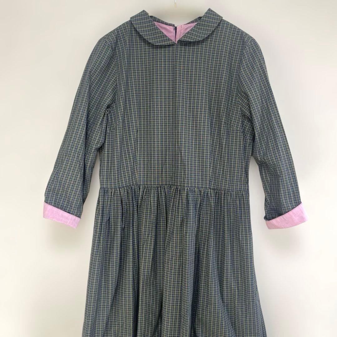 ＊美品＊みなとのてんらんかい／チェック　ワンピース シャツワンピース