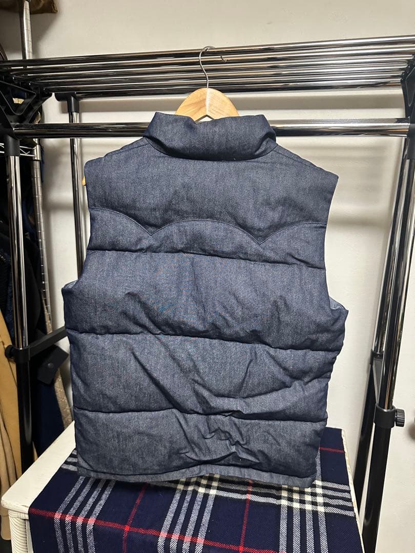 DENHAM × ワシ　コラボ　ダウンベスト　デニム　インディゴ　デンハム