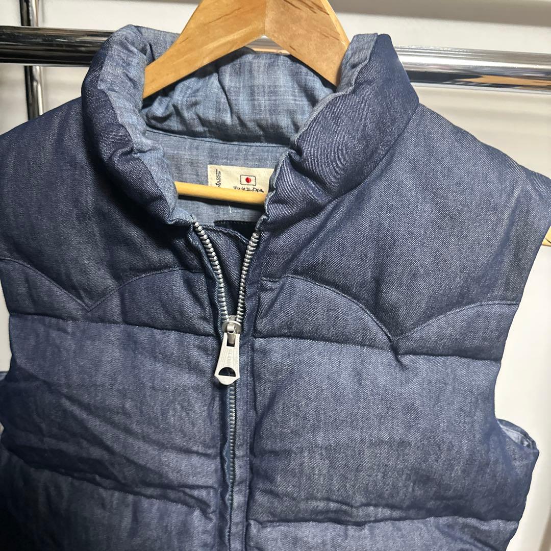 DENHAM × ワシ　コラボ　ダウンベスト　デニム　インディゴ　デンハム