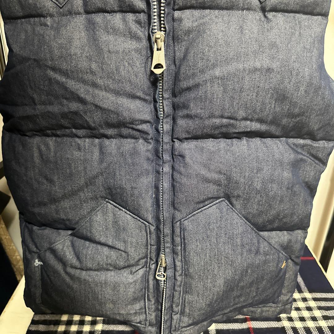 DENHAM × ワシ　コラボ　ダウンベスト　デニム　インディゴ　デンハム