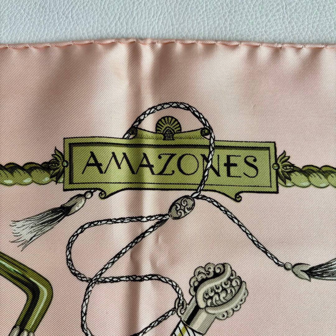 【希少】【良品】【エルメス】AMAZONES 大判 スカーフ カレ90 ピンク系