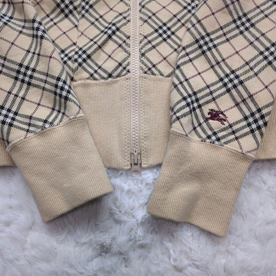 バーバリーブルーレーベル トラックジャケット ノバチェック ホースロゴ刺繍 38