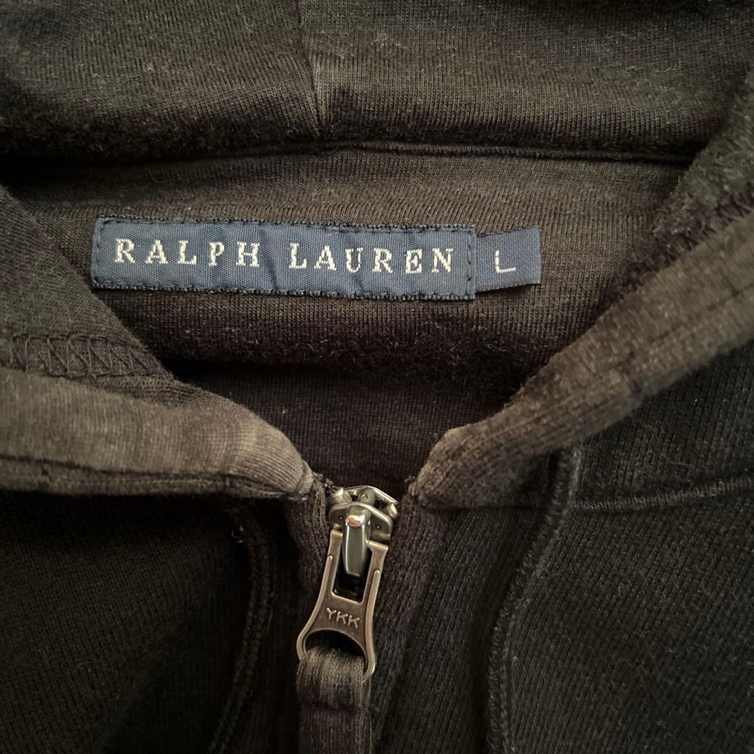 ラルフローレン Ralph Lauren パーカー ジップアップ L ブラック