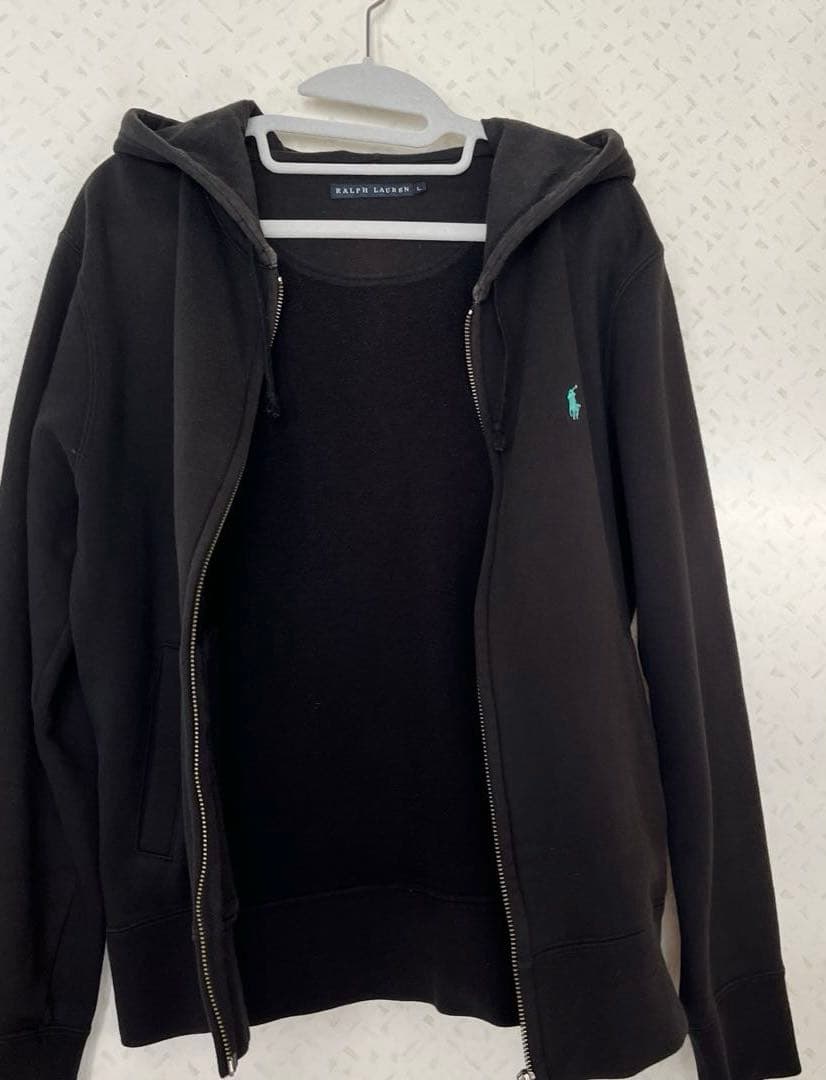 ラルフローレン Ralph Lauren パーカー ジップアップ L ブラック