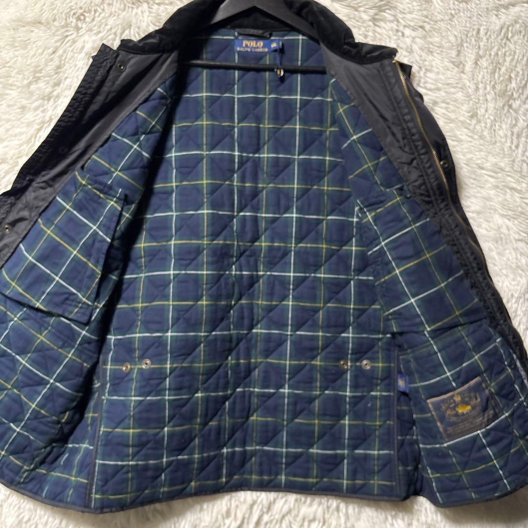 ポロラルフローレン　キルティングベスト　ブラック　XXL チェック