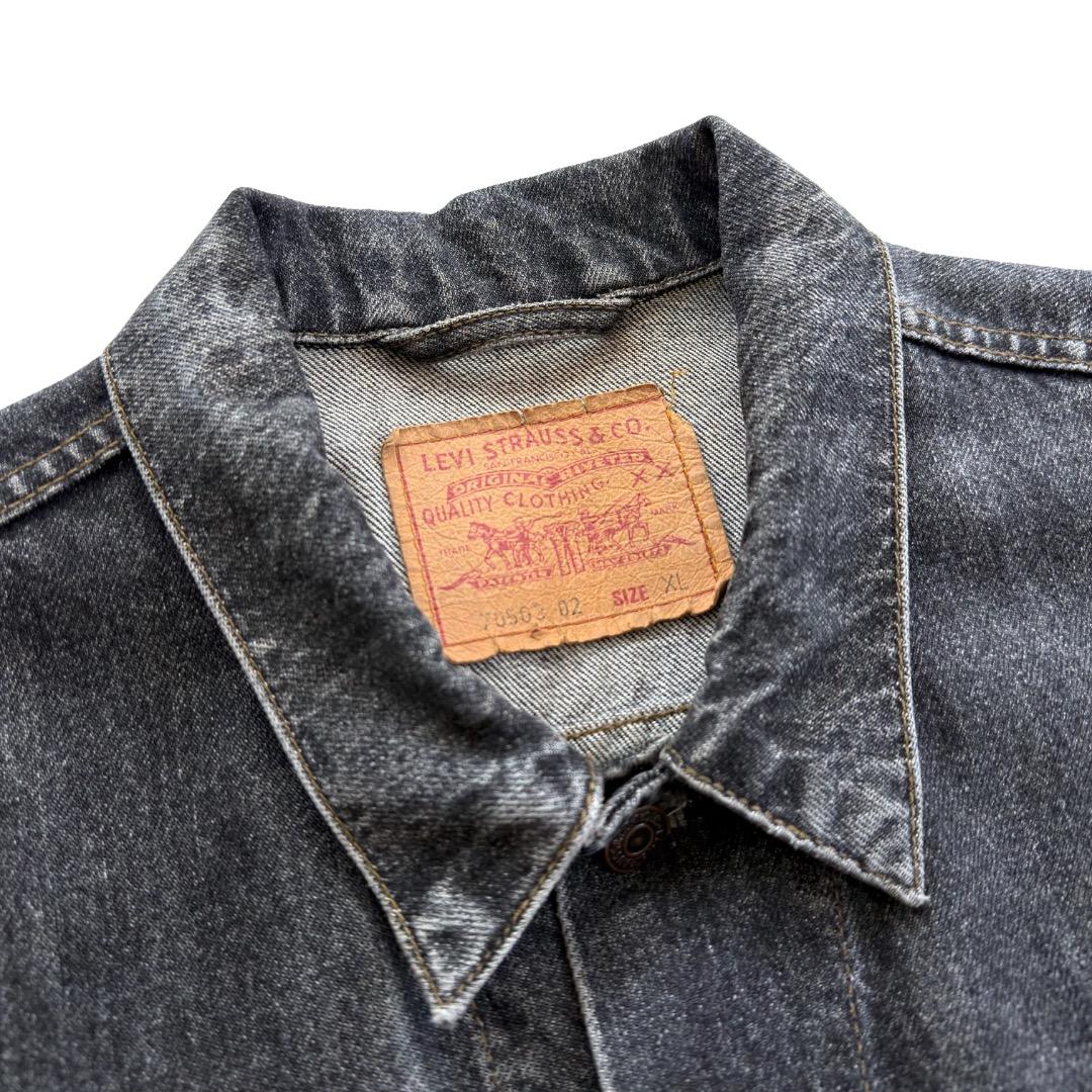 Levi’s デニムジャケット 70503 02 ユーロ XL ブラック 先染め