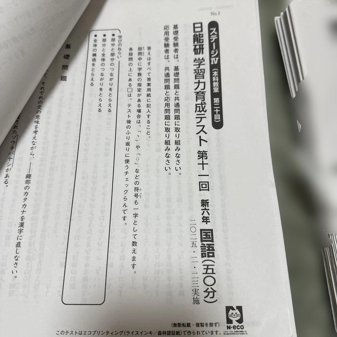2025年　日能研　育成テスト　前期ステージⅣ 全27回➕おまけ