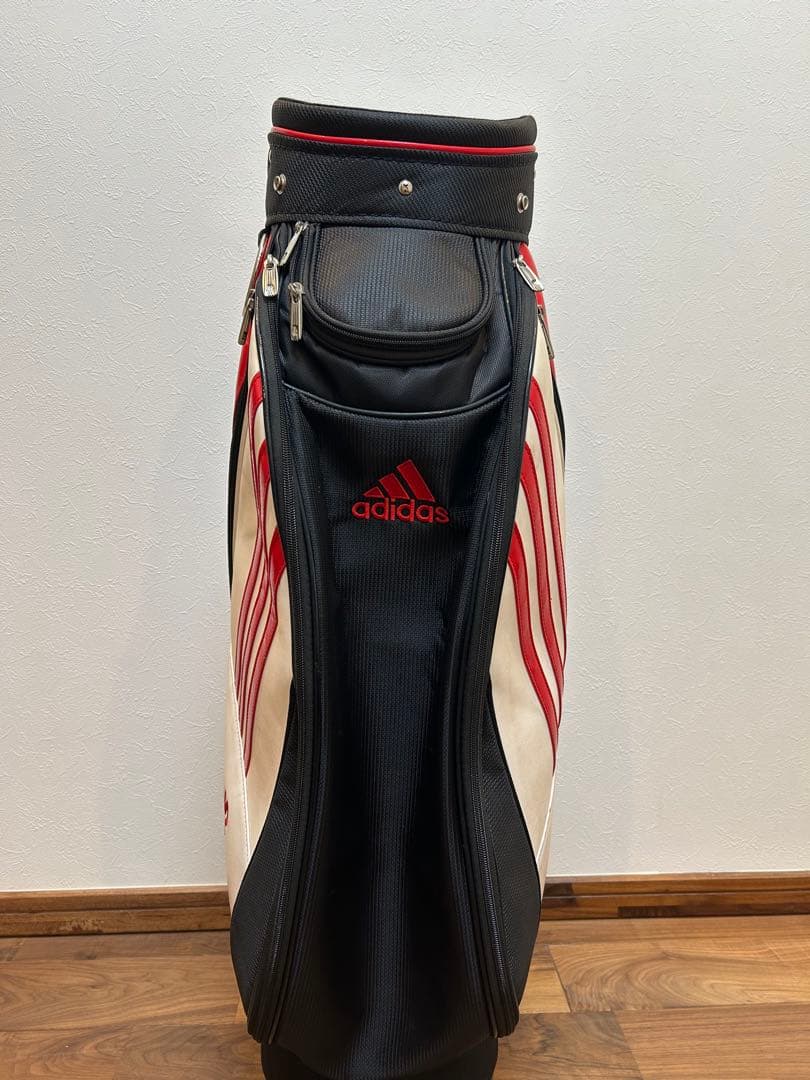 adidas キャディバッグ 黒 赤 白