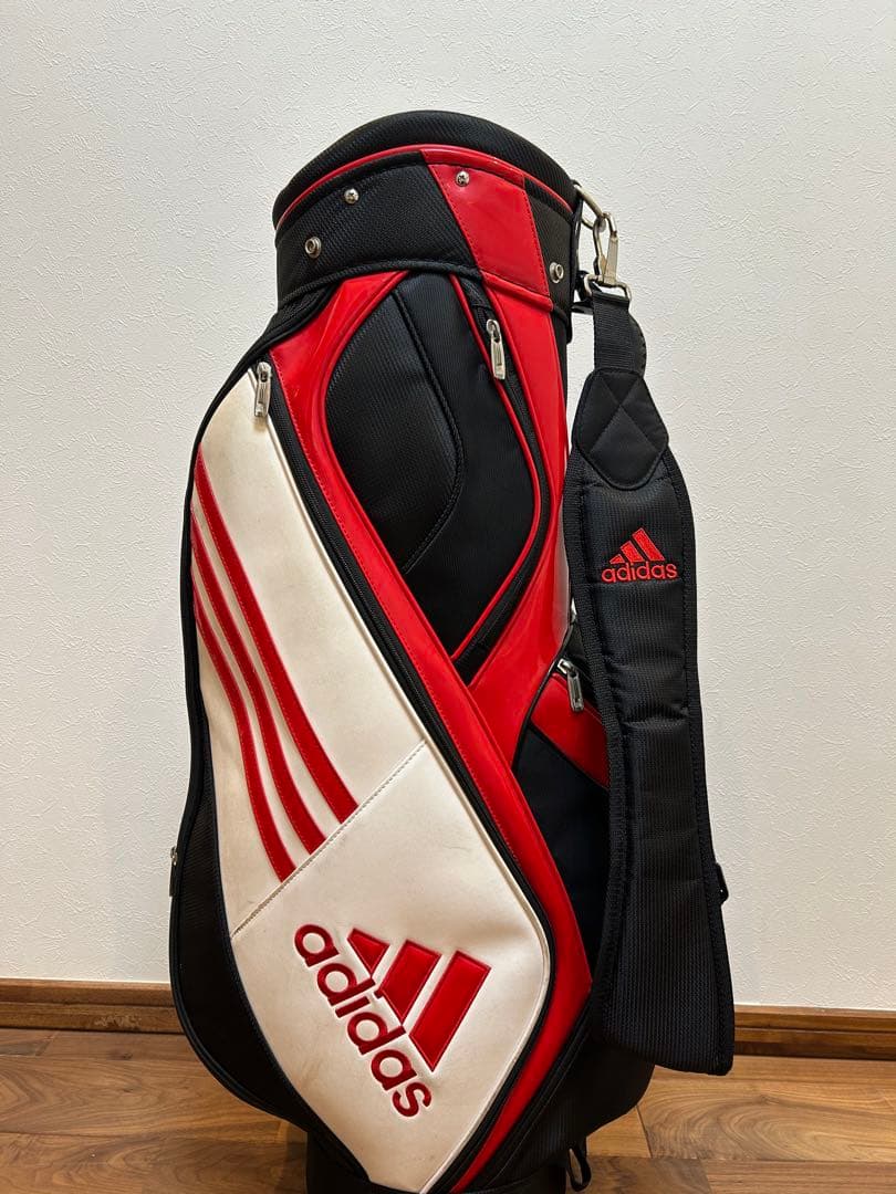 adidas キャディバッグ 黒 赤 白