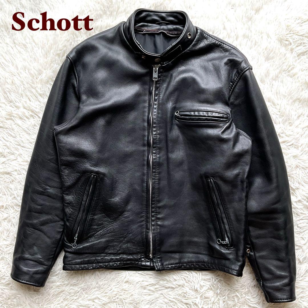 人気✨schott 641 レザージャケット　シングルライダース　本革　40 黒
