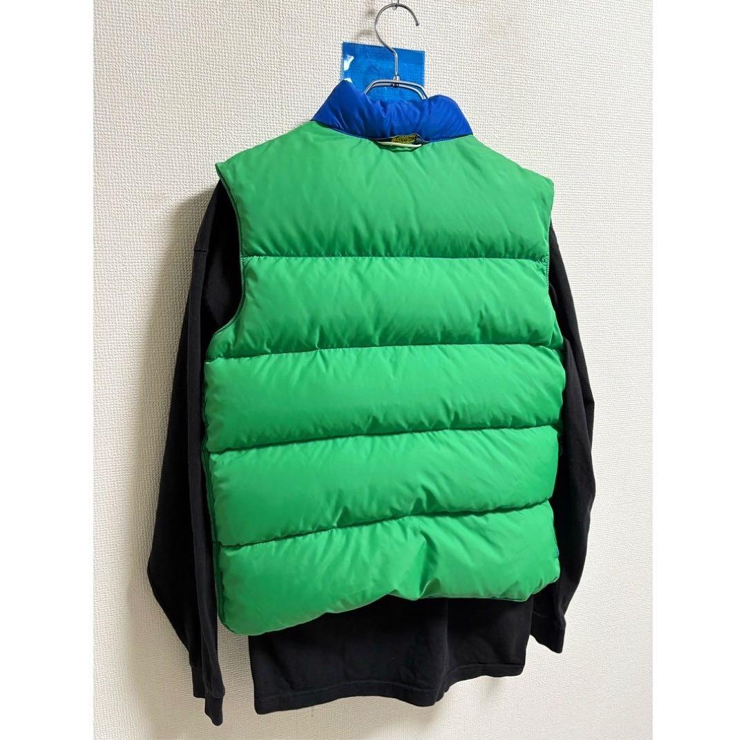 vintage 80s usa製 リバーシブル グリーンブルー ダウンベスト