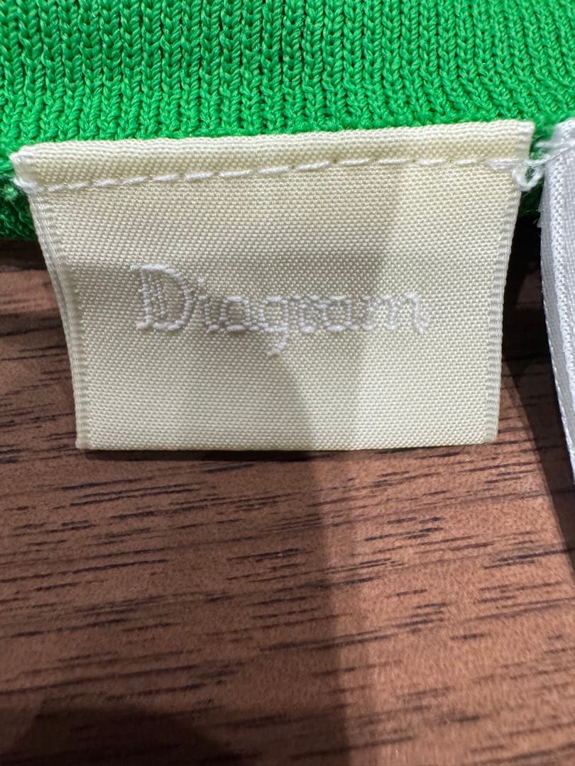 【美品】Diagram ニットロングワンピース グリーン×ネイビー 36