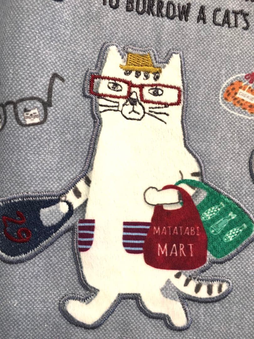 保育士　割烹着　猫柄　ネコまるけ　ラグラン　かわいい　クスグル　ねこ　リブ