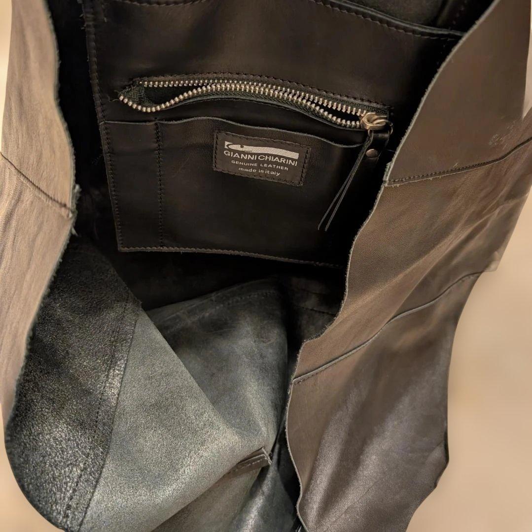 GIANNI CHIARINI 本革 トートバッグ 黒
