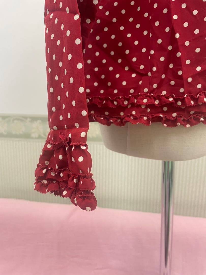 ❣️極美品❣️ピンクハウスドッド柄 ピンタック ピコフリル❣️春のお出かけに