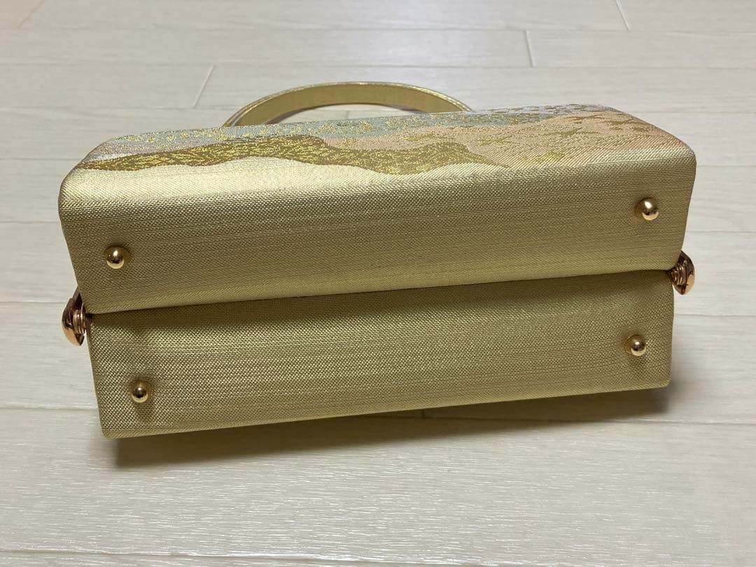 佐賀錦　草履バッグセット　正絹　本金箔入り　ゴールド