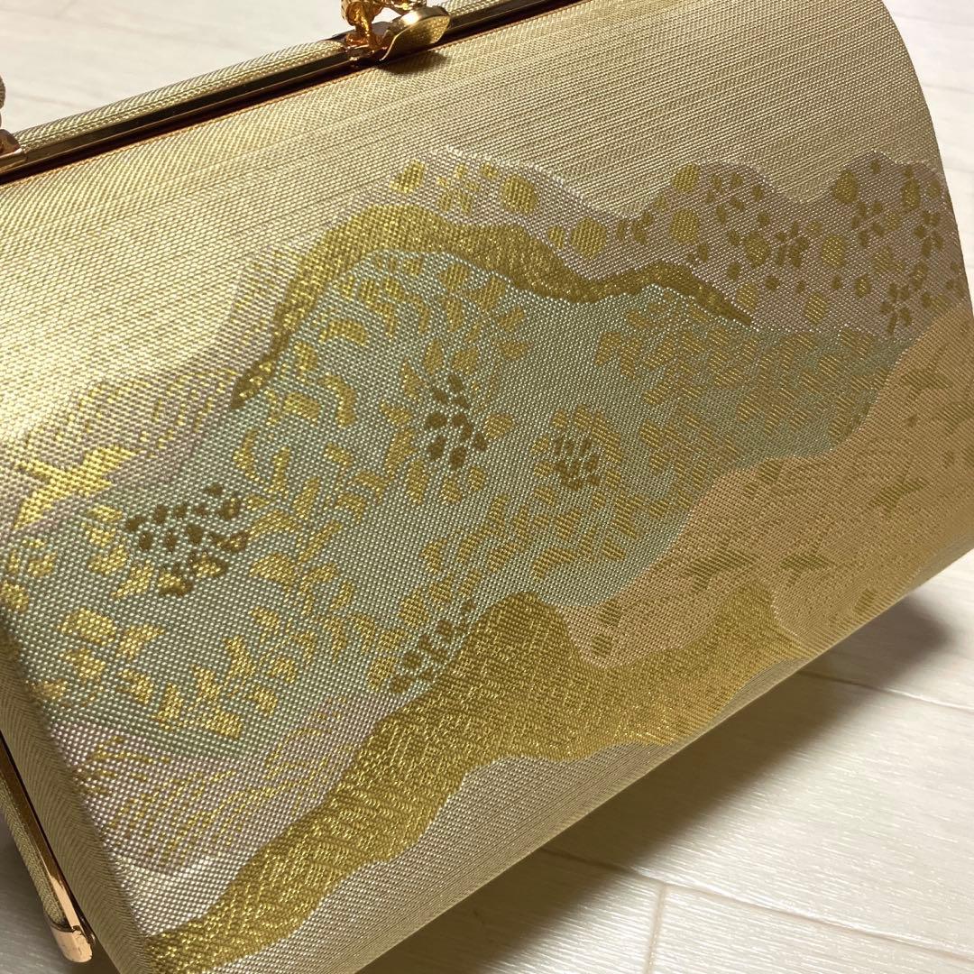 佐賀錦　草履バッグセット　正絹　本金箔入り　ゴールド