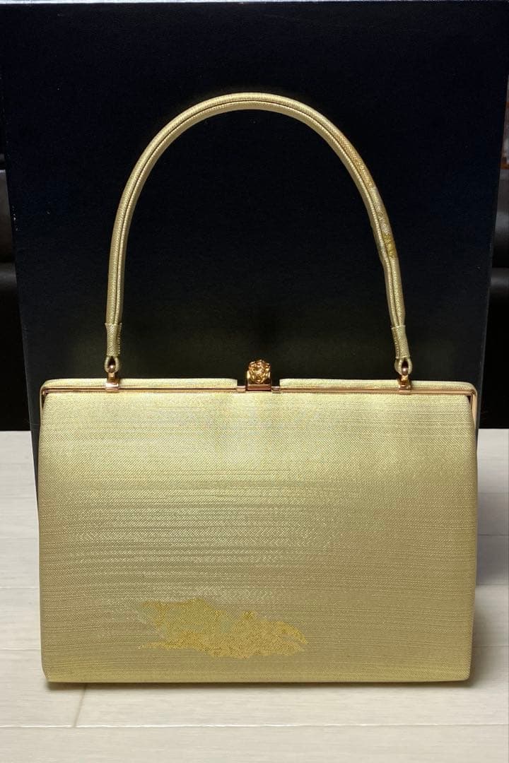 佐賀錦　草履バッグセット　正絹　本金箔入り　ゴールド