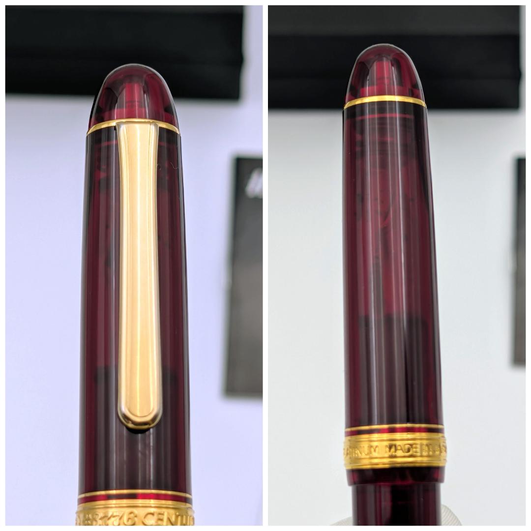 プラチナ 万年筆 ＃3776 センチュリー ブルゴーニュ 14K M中字 替芯付