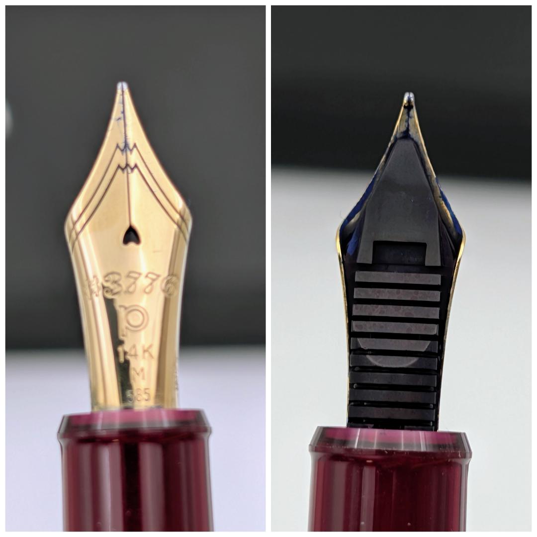 プラチナ 万年筆 ＃3776 センチュリー ブルゴーニュ 14K M中字 替芯付