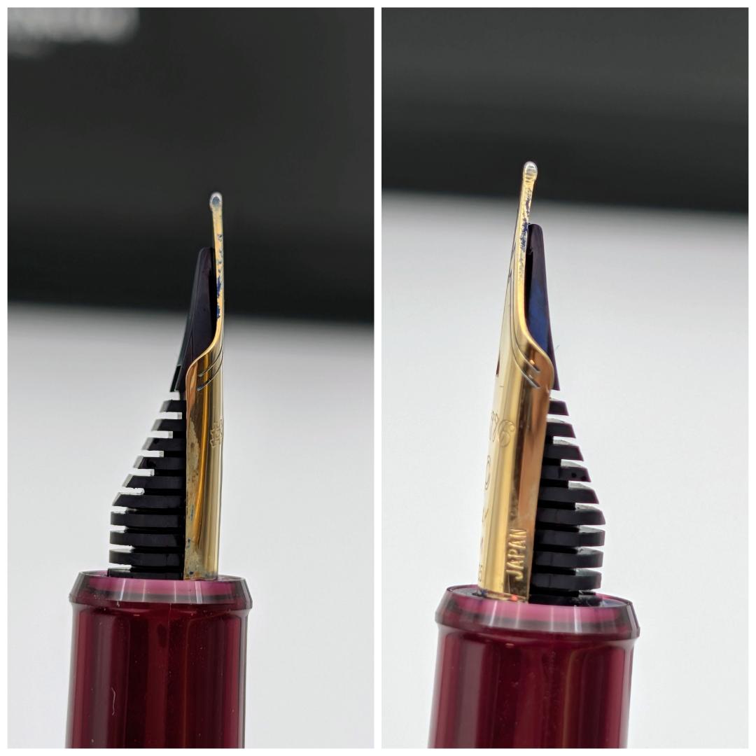 プラチナ 万年筆 ＃3776 センチュリー ブルゴーニュ 14K M中字 替芯付