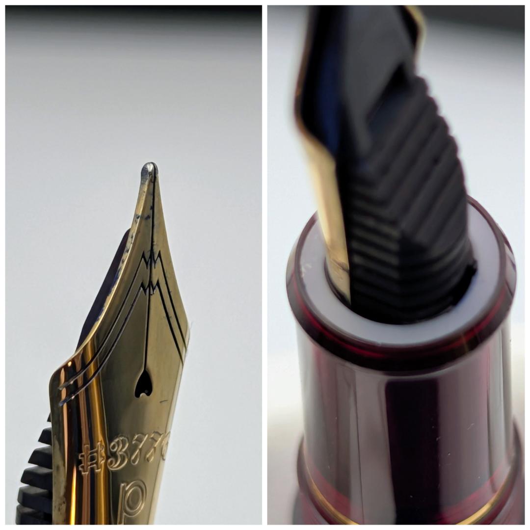 プラチナ 万年筆 ＃3776 センチュリー ブルゴーニュ 14K M中字 替芯付
