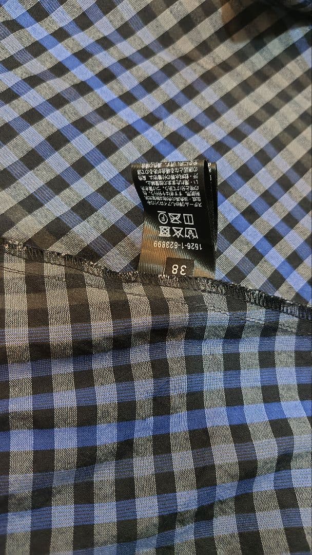 現行品　ギンガムチェック 半袖ロングワンピース M (38)