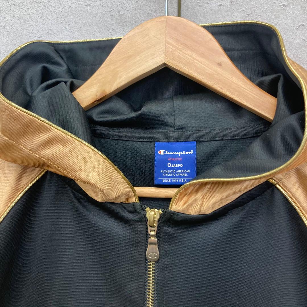 Champion チャンピオン ジャージ 上下 セットアップ 黒金 刺繍ロゴ O